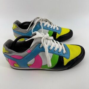 RARE SACHA EUROPEAN Women's Multicolor Lace-Up Sneakers Size 7.5 Casual Athletic